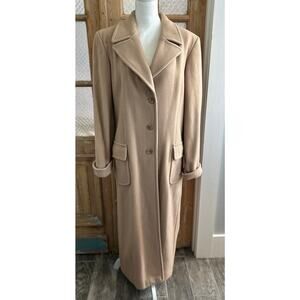 Women Marvin Richards Vintage Wool Coat Tan Size 14